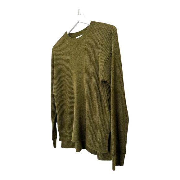 Madewell Ribbed Alpaca-Blend Crewneck Sweater Olive Green Size XXS - Picture 4 of 8